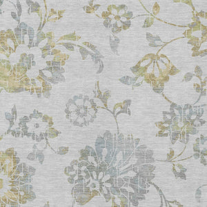 Homeroots 3' Artichoke Green Floral Washable Area Rug – Stylish, Durable, Perfect For Indoor & Outdoor Spaces 9' X 12' Polyester 589504