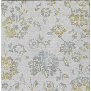 Homeroots 3' Artichoke Green Floral Washable Area Rug – Stylish, Durable, Perfect For Indoor & Outdoor Spaces 10' X 14' Polyester 589505