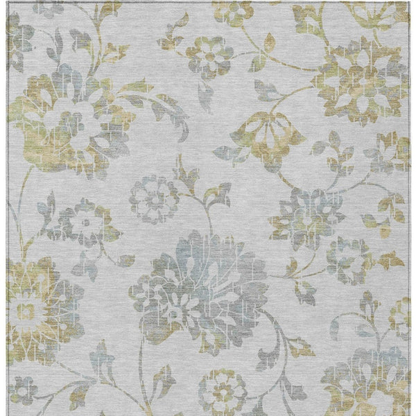 Homeroots 3' Artichoke Green Floral Washable Area Rug – Stylish, Durable, Perfect For Indoor & Outdoor Spaces 10' X 14' Polyester 589505