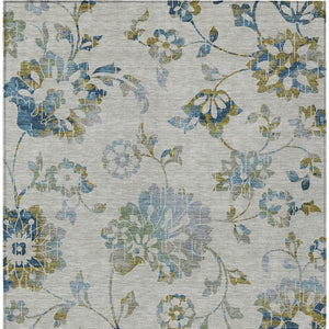 Homeroots 3' Artichoke Green Floral Washable Area Rug – Stylish, Durable, Perfect For Indoor & Outdoor Spaces 3' X 5' Polyester 589506