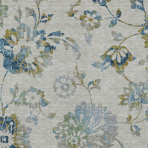 Homeroots 3' Artichoke Green Floral Washable Area Rug – Stylish, Durable, Perfect For Indoor & Outdoor Spaces 3' X 5' Polyester 589506