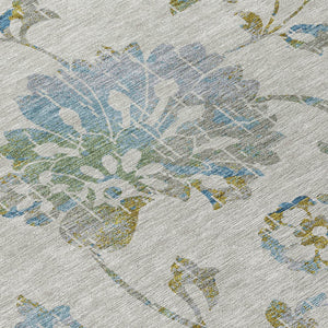 Homeroots 3' Artichoke Green Floral Washable Area Rug – Stylish, Durable, Perfect For Indoor & Outdoor Spaces 3' X 5' Polyester 589506