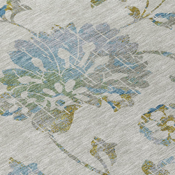 Homeroots 3' Artichoke Green Floral Washable Area Rug – Stylish, Durable, Perfect For Indoor & Outdoor Spaces 3' X 5' Polyester 589506