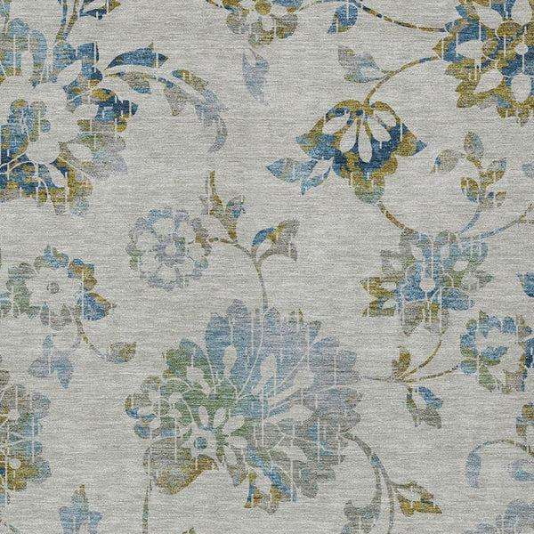 Homeroots 3' Artichoke Green Floral Washable Area Rug – Stylish, Durable, Perfect For Indoor & Outdoor Spaces 8' X 10' Polyester 589509