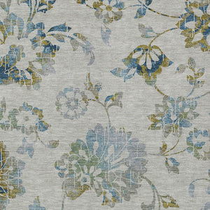 Homeroots 3' Artichoke Green Floral Washable Area Rug – Stylish, Durable, Perfect For Indoor & Outdoor Spaces 9' X 12' Polyester 589510