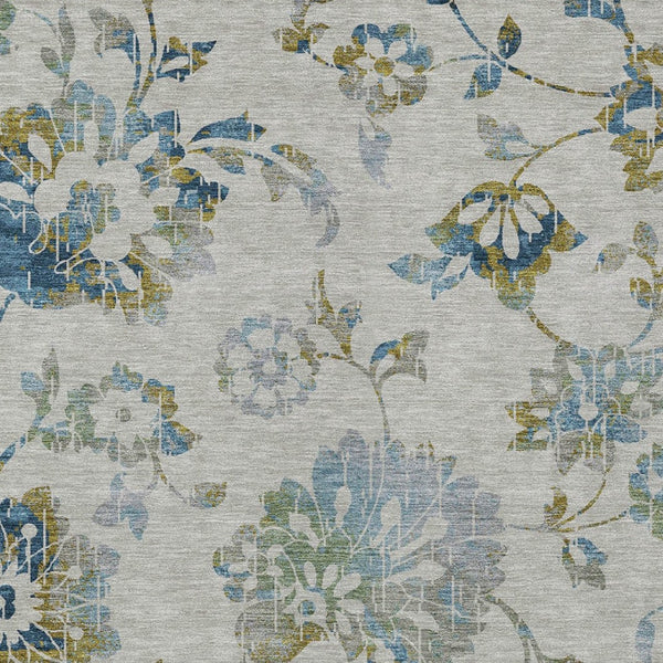 Homeroots 3' Artichoke Green Floral Washable Area Rug – Stylish, Durable, Perfect For Indoor & Outdoor Spaces 10' X 14' Polyester 589511