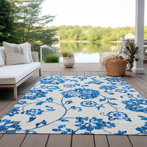 Homeroots 3' Artichoke Green Floral Washable Area Rug – Stylish, Durable, Perfect For Indoor & Outdoor Spaces 5' X 8' Polyester 589513