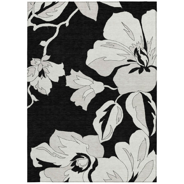 Homeroots 3' Artichoke Green Floral Washable Area Rug - Durable, Stylish Design For Indoor & Outdoor Use 8' X 10' Polyester 589527
