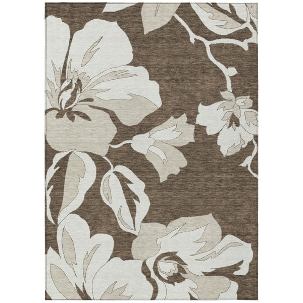 HomeRoots 9' Elegant Floral Washable Area Rug for Indoor and Outdoor Spaces - Durable, Stain-Resistant Design 9' X 12' 589534