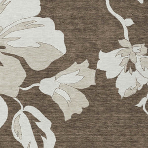 Homeroots 3' Artichoke Green Floral Washable Area Rug - Durable, Stylish Design For Indoor & Outdoor Use 9' X 12' Polyester 589534