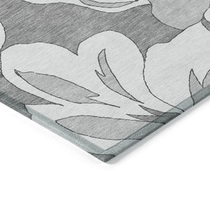 Homeroots 3' Artichoke Green Floral Washable Area Rug - Durable, Stylish Design For Indoor & Outdoor Use 9' X 12' Polyester 589540