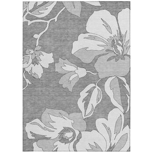 Homeroots 3' Artichoke Green Floral Washable Area Rug - Durable, Stylish Design For Indoor & Outdoor Use 10' X 14' Polyester 589541