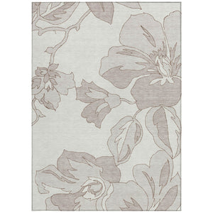 Homeroots 3' Artichoke Green Floral Washable Area Rug - Durable, Stylish Design For Indoor & Outdoor Use 8' X 10' Polyester 589545