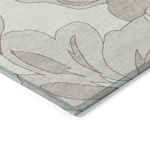 Homeroots 3' Artichoke Green Floral Washable Area Rug - Durable, Stylish Design For Indoor & Outdoor Use 9' X 12' Polyester 589546