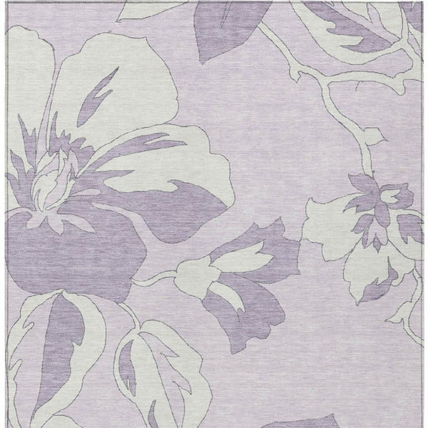 Homeroots 3' Artichoke Green Floral Washable Area Rug - Durable, Stylish Design For Indoor & Outdoor Use 5' X 8' Polyester 589549