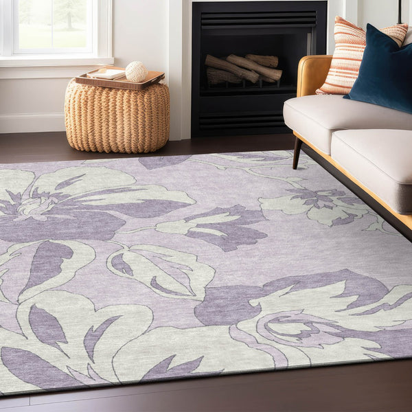 Homeroots 3' Artichoke Green Floral Washable Area Rug - Durable, Stylish Design For Indoor & Outdoor Use 10' X 14' Polyester 589553