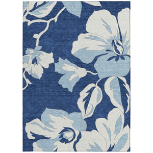 Homeroots 3' Artichoke Green Floral Washable Area Rug - Durable, Stylish Design For Indoor & Outdoor Use 5' X 8' Polyester 589555