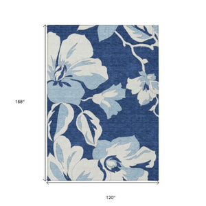 Homeroots 3' Artichoke Green Floral Washable Area Rug - Durable, Stylish Design For Indoor & Outdoor Use 10' X 14' Polyester 589559