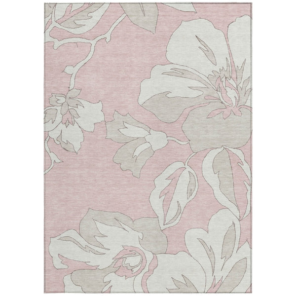 Homeroots 3' Artichoke Green Floral Washable Area Rug - Durable, Stylish Design For Indoor & Outdoor Use 3' X 5' Polyester 589566