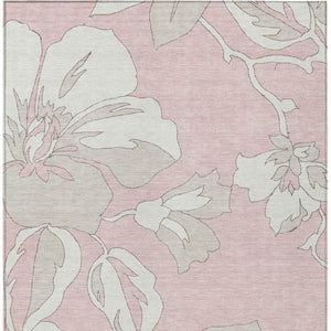 Homeroots 3' Artichoke Green Floral Washable Area Rug - Durable, Stylish Design For Indoor & Outdoor Use 3' X 5' Polyester 589566