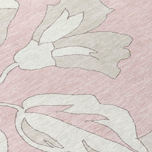 Homeroots 3' Artichoke Green Floral Washable Area Rug - Durable, Stylish Design For Indoor & Outdoor Use 8' Round Polyester 589568