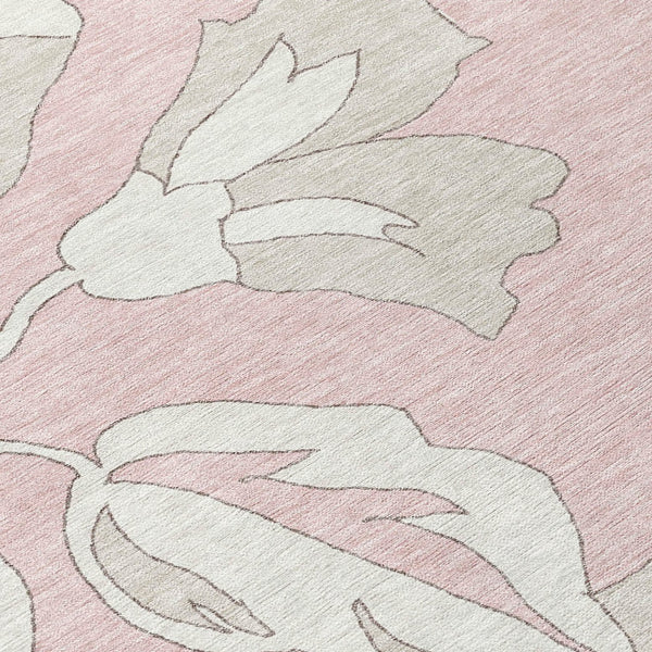 Homeroots 3' Artichoke Green Floral Washable Area Rug - Durable, Stylish Design For Indoor & Outdoor Use 8' Round Polyester 589568