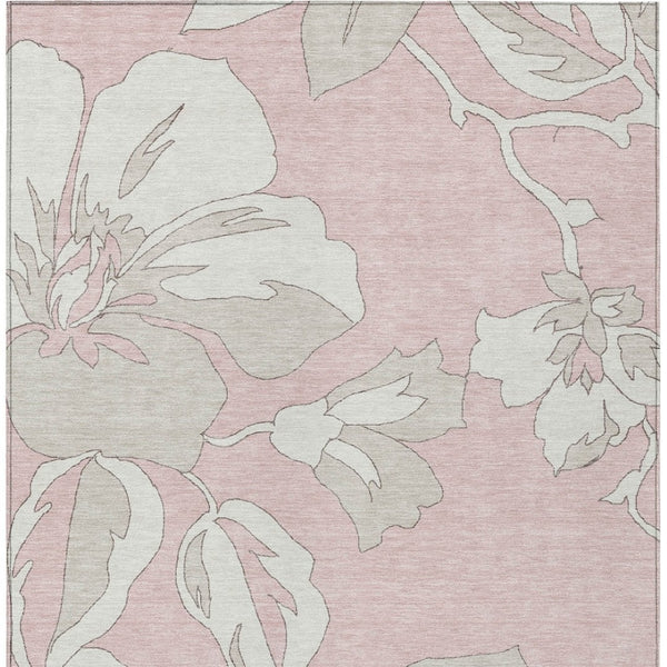 Homeroots 3' Artichoke Green Floral Washable Area Rug - Durable, Stylish Design For Indoor & Outdoor Use 8' X 10' Polyester 589569