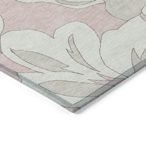 Homeroots 3' Artichoke Green Floral Washable Area Rug - Durable, Stylish Design For Indoor & Outdoor Use 9' X 12' Polyester 589570