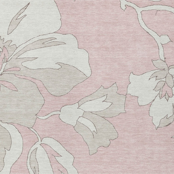 Homeroots 3' Artichoke Green Floral Washable Area Rug - Durable, Stylish Design For Indoor & Outdoor Use 10' X 14' Polyester 589571