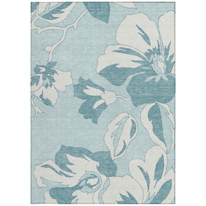 Homeroots 3' Artichoke Green Floral Washable Area Rug - Durable, Stylish Design For Indoor & Outdoor Use 8' X 10' Polyester 589575