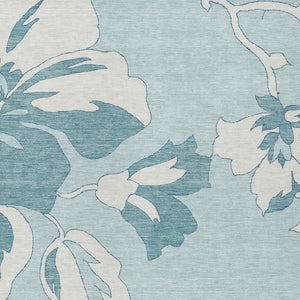 Homeroots 3' Artichoke Green Floral Washable Area Rug - Durable, Stylish Design For Indoor & Outdoor Use 8' X 10' Polyester 589575