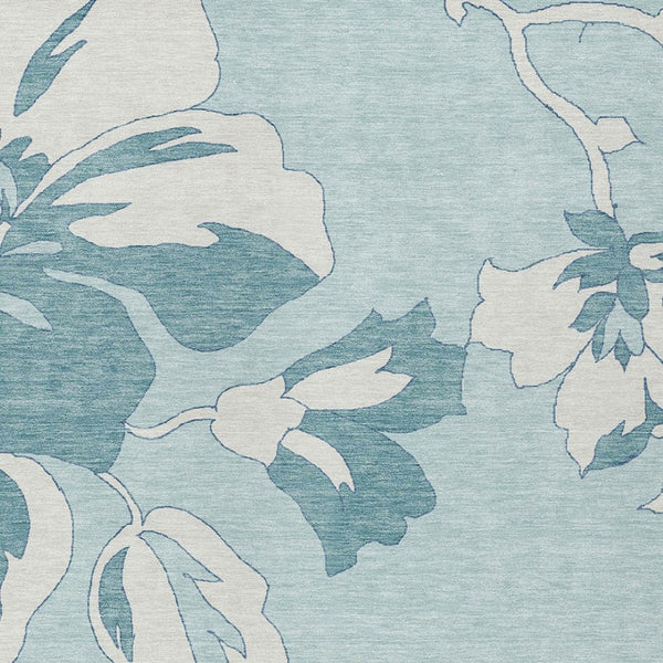 Homeroots 3' Artichoke Green Floral Washable Area Rug - Durable, Stylish Design For Indoor & Outdoor Use 8' X 10' Polyester 589575