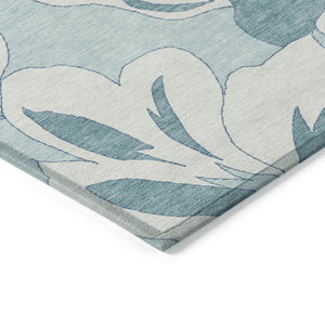 Homeroots 3' Artichoke Green Floral Washable Area Rug - Durable, Stylish Design For Indoor & Outdoor Use 9' X 12' Polyester 589576