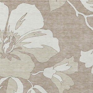 Homeroots 3' Artichoke Green Floral Washable Area Rug - Durable, Stylish Design For Indoor & Outdoor Use 9' X 12' Polyester 589582