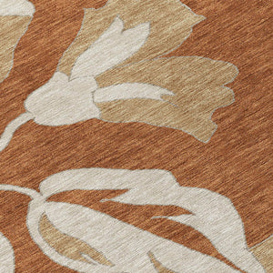 Homeroots 3' Artichoke Green Floral Washable Area Rug - Durable, Stylish Design For Indoor & Outdoor Use 8' X 10' Polyester 589587