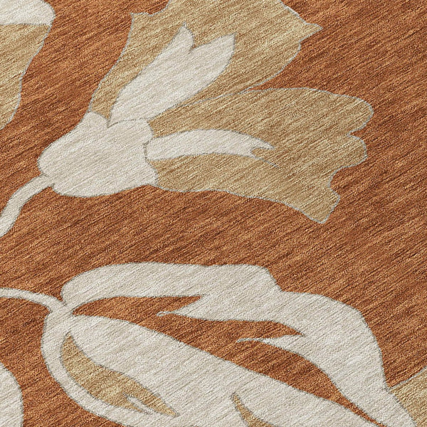 Homeroots 3' Artichoke Green Floral Washable Area Rug - Durable, Stylish Design For Indoor & Outdoor Use 9' X 12' Polyester 589588