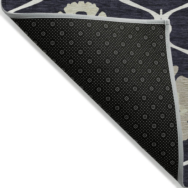 Homeroots 3' Black Ivory And Taupe Medallion Washable Area Rug For Indoor And Outdoor Spaces, Durable Design 8' X 10' Polyester 589593