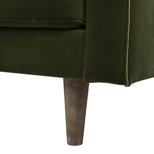 English Elm Jennifer Taylor Home - Nicholas 83.5" Mid-Century Sofa in Olive Performance Velvet — Durable Hardwood Frame, Plush Support B2719P238301