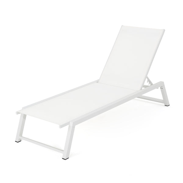 English Elm Christopher Knight Home® - Myers Chaise Lounge - Modern Outdoor Seating With Adjustable Backrest, Durable Aluminum Frame & Mesh 61407.00WWHIMP2