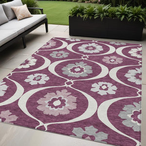 Homeroots 3' Black Ivory And Taupe Medallion Washable Area Rug For Indoor And Outdoor Spaces, Durable Design 5' X 8' Polyester 589603