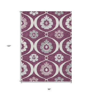 Homeroots 3' Black Ivory And Taupe Medallion Washable Area Rug For Indoor And Outdoor Spaces, Durable Design 8' X 10' Polyester 589605