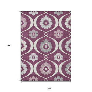 Homeroots 3' Black Ivory And Taupe Medallion Washable Area Rug For Indoor And Outdoor Spaces, Durable Design 9' X 12' Polyester 589606