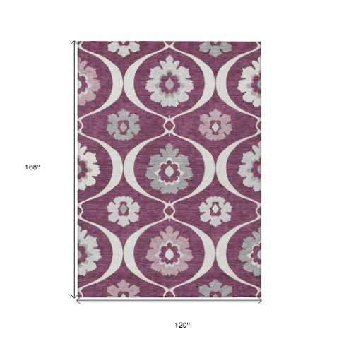 Homeroots 3' Black Ivory And Taupe Medallion Washable Area Rug For Indoor And Outdoor Spaces, Durable Design 10' X 14' Polyester 589607