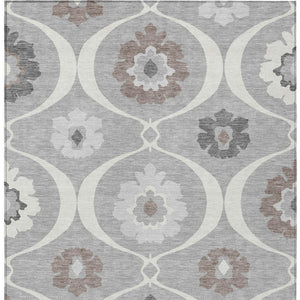 Homeroots 3' Black Ivory And Taupe Medallion Washable Area Rug For Indoor And Outdoor Spaces, Durable Design 3' X 5' Polyester 589608