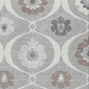 Homeroots 3' Black Ivory And Taupe Medallion Washable Area Rug For Indoor And Outdoor Spaces, Durable Design 3' X 5' Polyester 589608