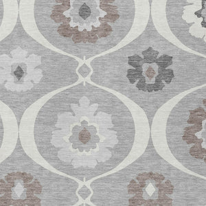 Homeroots 3' Black Ivory And Taupe Medallion Washable Area Rug For Indoor And Outdoor Spaces, Durable Design 5' X 8' Polyester 589609