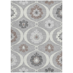 Homeroots 3' Black Ivory And Taupe Medallion Washable Area Rug For Indoor And Outdoor Spaces, Durable Design 9' X 12' Polyester 589612