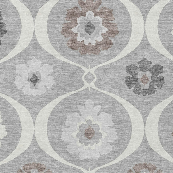 Homeroots 3' Black Ivory And Taupe Medallion Washable Area Rug For Indoor And Outdoor Spaces, Durable Design 10' X 14' Polyester 589613