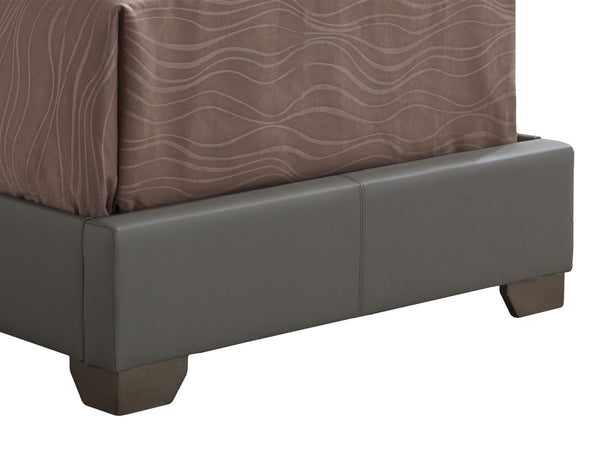 English Elm Stylishly Light Grey Twin Bed with PU Upholstery, 47”H x 41”W x 81”D Durable Casual Design, Easy Assembly B078108069