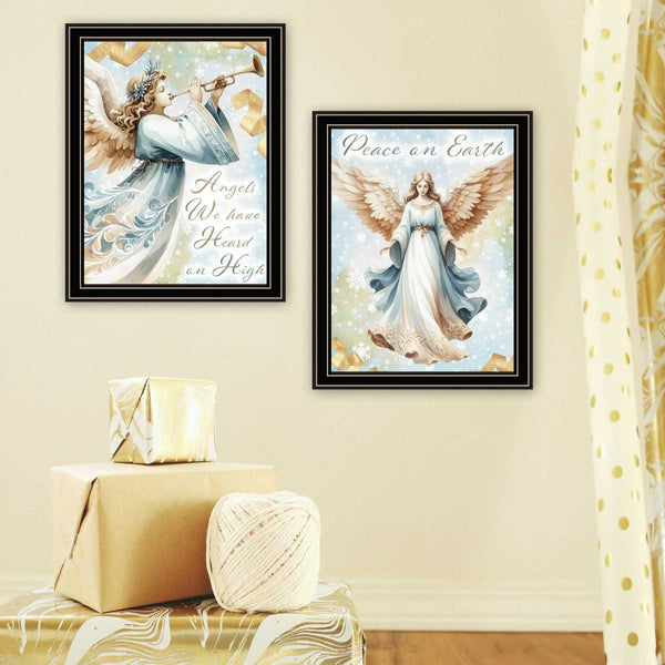 English Elm Trendy Decor 4u Angels Holiday 2 Piece Framed Canvas Art Set for Bedroom Walls B067P252302